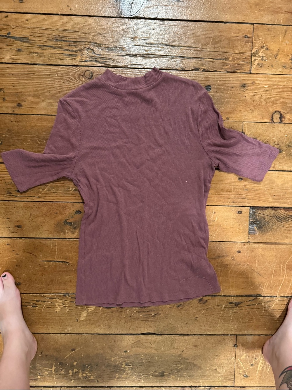 a new day Dusky Mauve Mock Neck Short-Sleeve Top